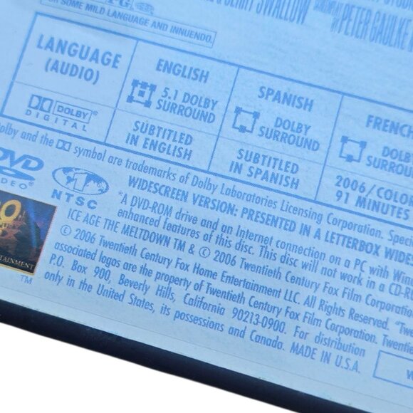 Ice Age The Meltdown DVD Widescreen Animated Movie Ray Romano Queen Latifah 2006 - Picture 6 of 7